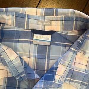 Columbia Light weight pastel pink/blue and white